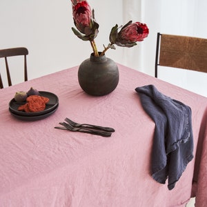 Lot de 4 serviettes de table en lin, serviettes de table en lin, serviettes en lin doux, linge de table rustique, linge de table bohème, décoration de table rustique image 9