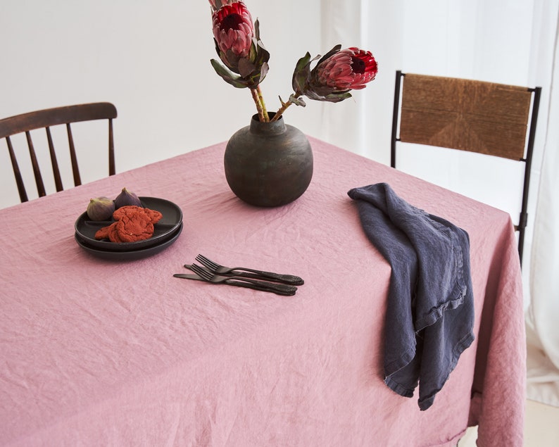 Lot de 4 serviettes de table en lin, serviettes de table en lin, serviettes en lin doux, linge de table rustique, linge de table bohème, décoration de table rustique image 9