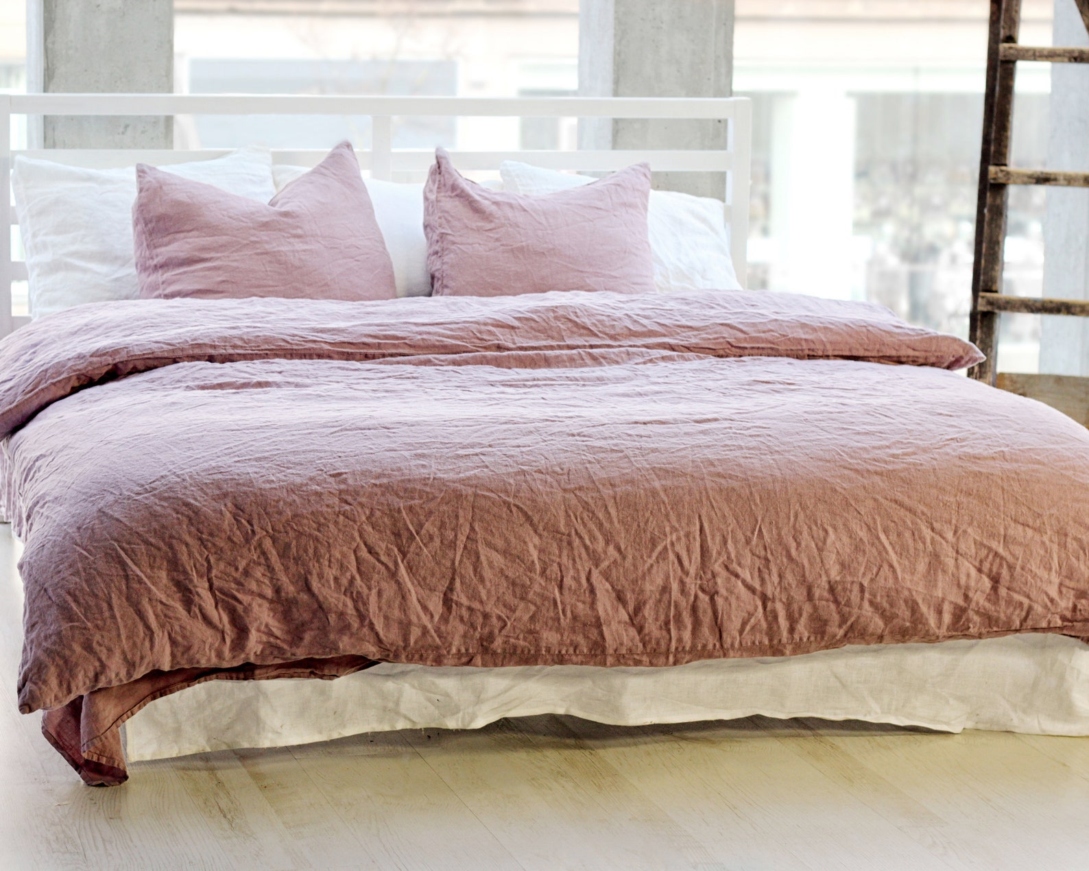 Linen Duvet Cover Mauve Linen Duvet Linen Bedding Pure Etsy