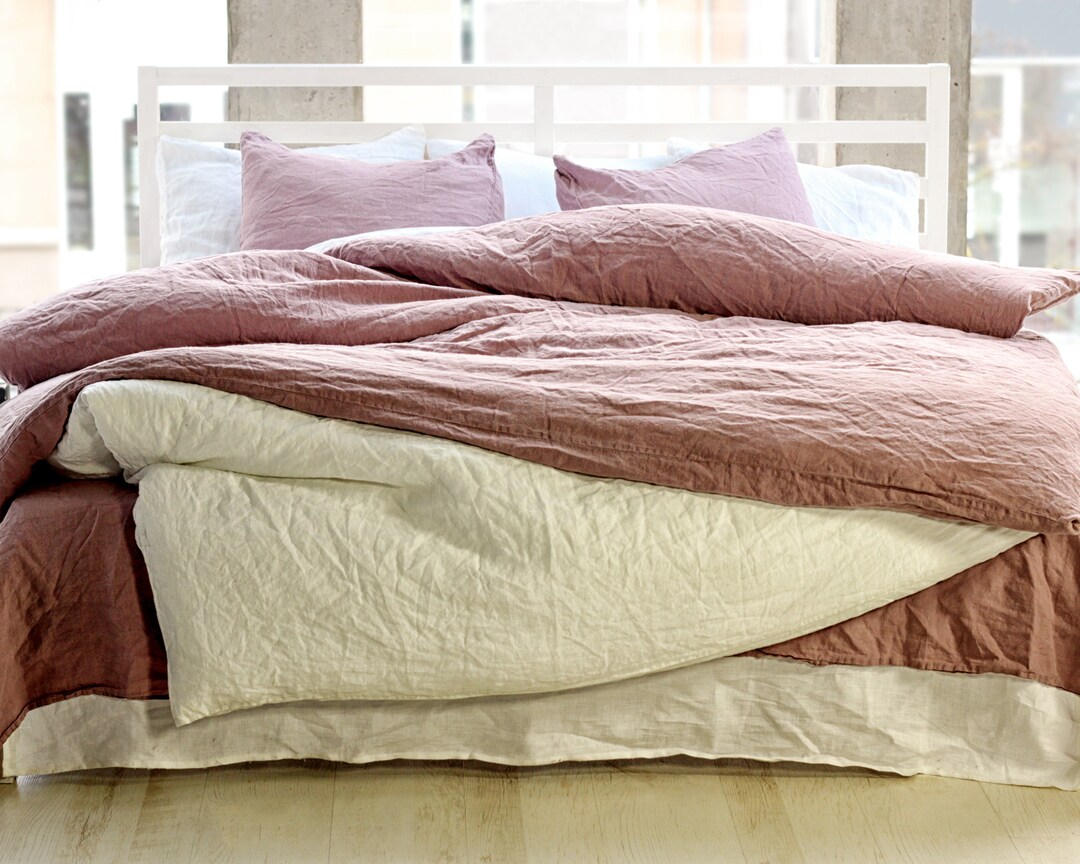 Linen Duvet Cover, Mauve Linen Duvet, Linen Bedding, Pure Linen Duvet