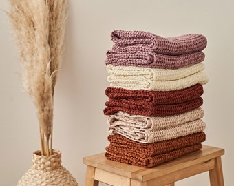 2er Set Waffel Leinenhandtücher: weiches Baumwoll-Leinengemisch