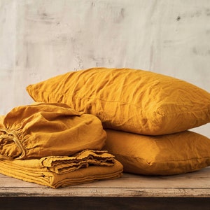 4 piece linen bedding set, Linen sheets and pillow covers set, Linen bedding set, Linen Sheet set,  Linen bedding Twin, Queen, King