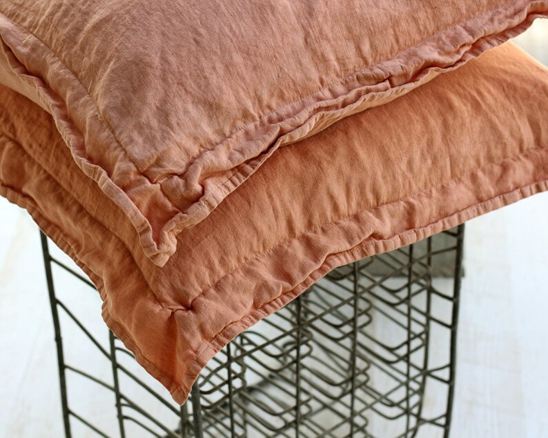 Linen pillowcase set Terracotta pillow covers Linen pillow Etsy