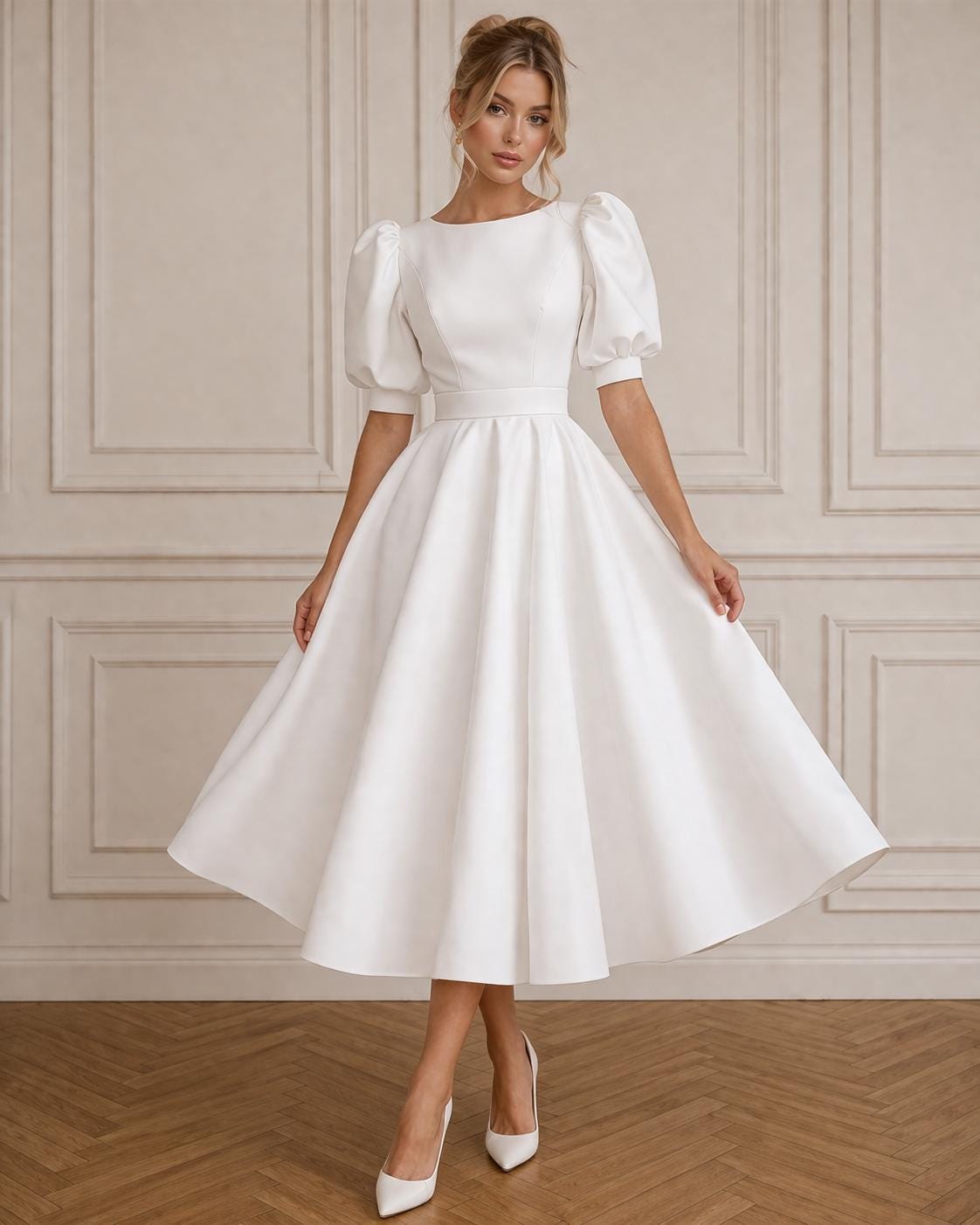 Tea Length Wedding Dress With Sleeves - Etsy UK Tea Length Wedding Dress With Sleeves - Etsy UK