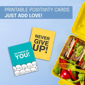 15 Druckbare Lunch Box Notizen für Kinder - motivierende und positive Botschaften - süße Ermutigungskarten für den Schulanfang