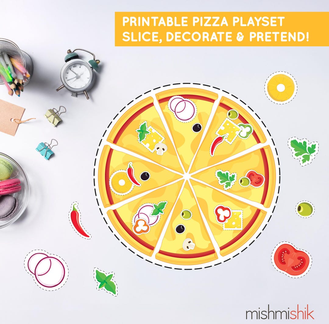 Printable Pizza Craft: Build Your Own Pizza Game, Pretend Play Food ...