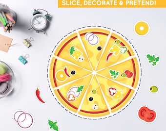 Pizza Craft stampabile: crea il tuo gioco di pizza, gioca con il cibo finto (PDF)