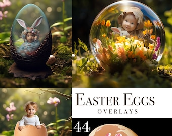 Easter overlays, snow globe png, easter clipart, photo overlays, Glass Dome