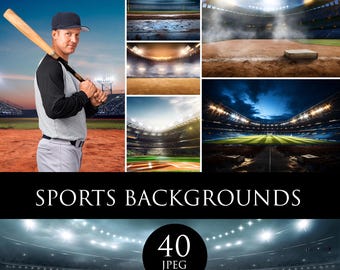 Sports Photo Overlays: Baseball, Football, Basketball (Digital Download JPEG Files)