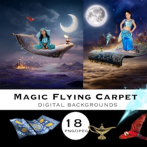 Magic Flying Carpet, Arabian night theme, Flying Carpet Digital Backdrop for Photographers, Princess Fairytale, Aladdin Inspired