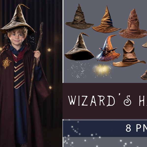 Magic hat, Magic Witches Hat, sorceress hat, Witch hat, wizard png, Hat for gender reveal sorting party, wizard school, Halloween overlays