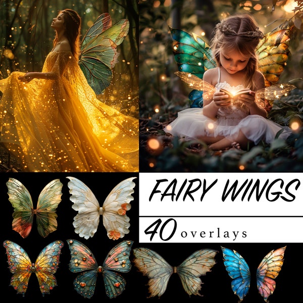 Fairy wings overlays, Fairy wing png, fantasy overlay, magic clipart, butterfly wings png, Fairy Wings clipart, photo enhancement, butterfly