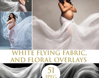 Maternity backdrop, White flying fabric, floral overlays, Tulle Overlays,  Veil Digital Flying Tulle, Fine Art Textures, Photo editing