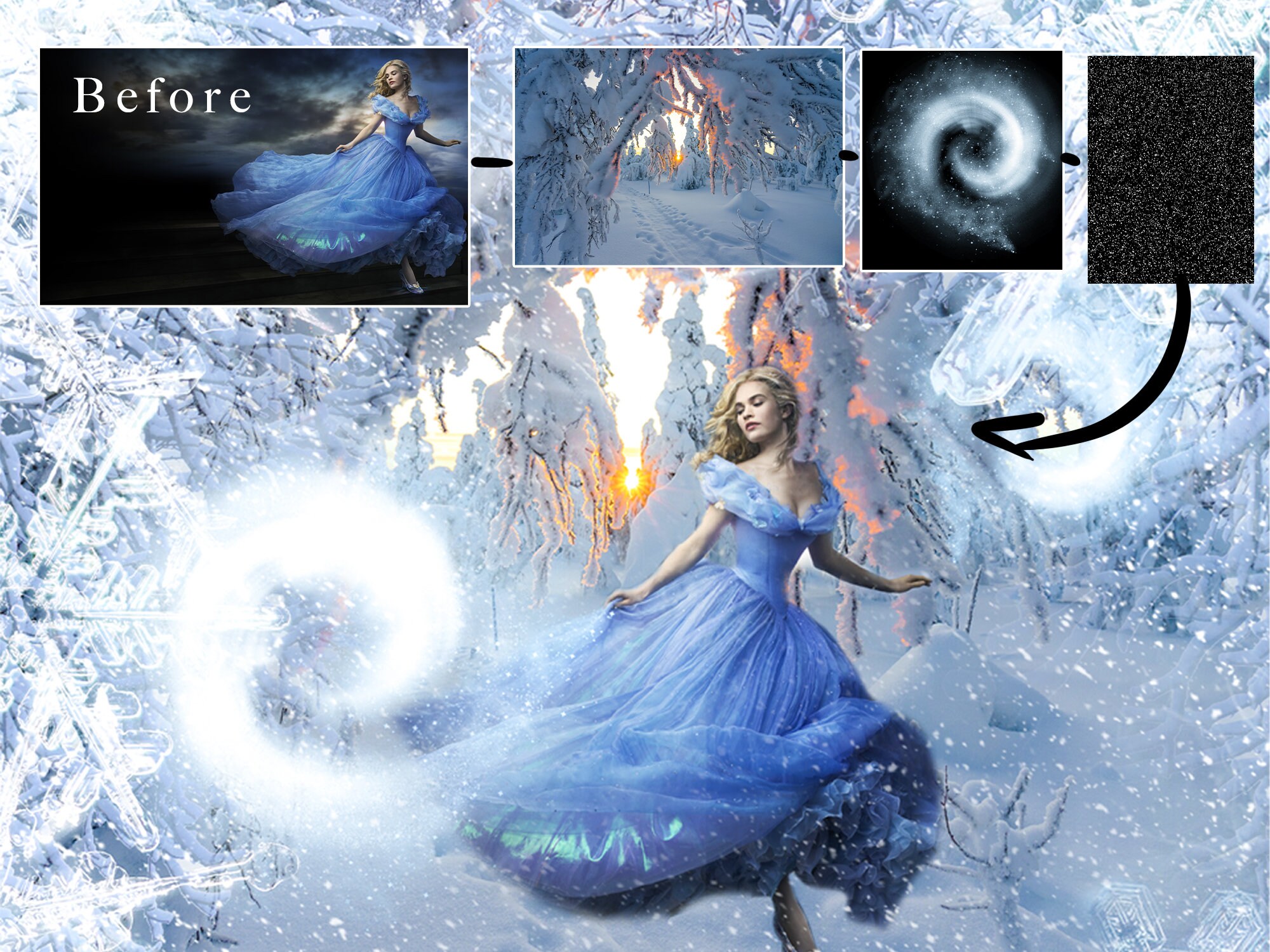 Magical Snow Overlays, Snowflakes Png, Magic Winter Overlay, Snow Png ...