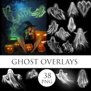 Geist Overlay, Geist png, Halloween Geist Clipart, fliegende Geister, gruselige Overlays, magischer Nebel, Geist Elemente für die Fotografie, Halloween png