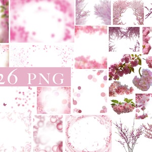 Sakura overlays, Cherry blossoms png, Blooming spring branch overlays, Pink Blossom Tree photo overlays, Cherry Blossom Photoshop Overlays image 3