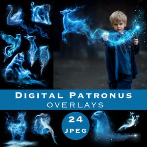 Digital Patronus overlays, Magical animals wizard overlay, Glowing Digital Overlay, wizard animal digital overlay, Mythical Smoke Overlays