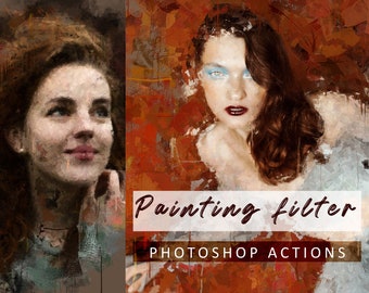 Painting photoshop actions, Photoshop action, Art photoshop action,Action painting, Action, Photo paint, Photo effect, Digital painting, atn