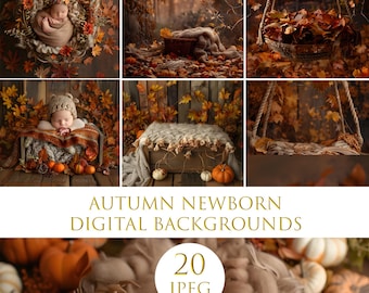 Newborn backgrounds, Autumn photo for photography composites, fall new born digital backdrop