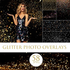 Glitter Photo Overlays: Bokeh, Confetti, Blowing Effects (Digital Download)