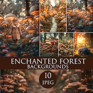 Forêt enchantée, Superpositions Photoshop, Papiers numériques Forêt enchantée fantastique, Toiles de fond pour studio de photographe, Forêt mystérieuse magique