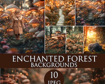Décors numériques fantastiques de forêt enchantée pour les photographes, forêt magique mystérieuse