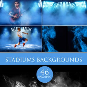 Stadionsachtergrond, digitale achtergrondfotografie, sportachtergronden, rookmistoverlays, lichte overlays, achtergrondsjabloon sportstadion