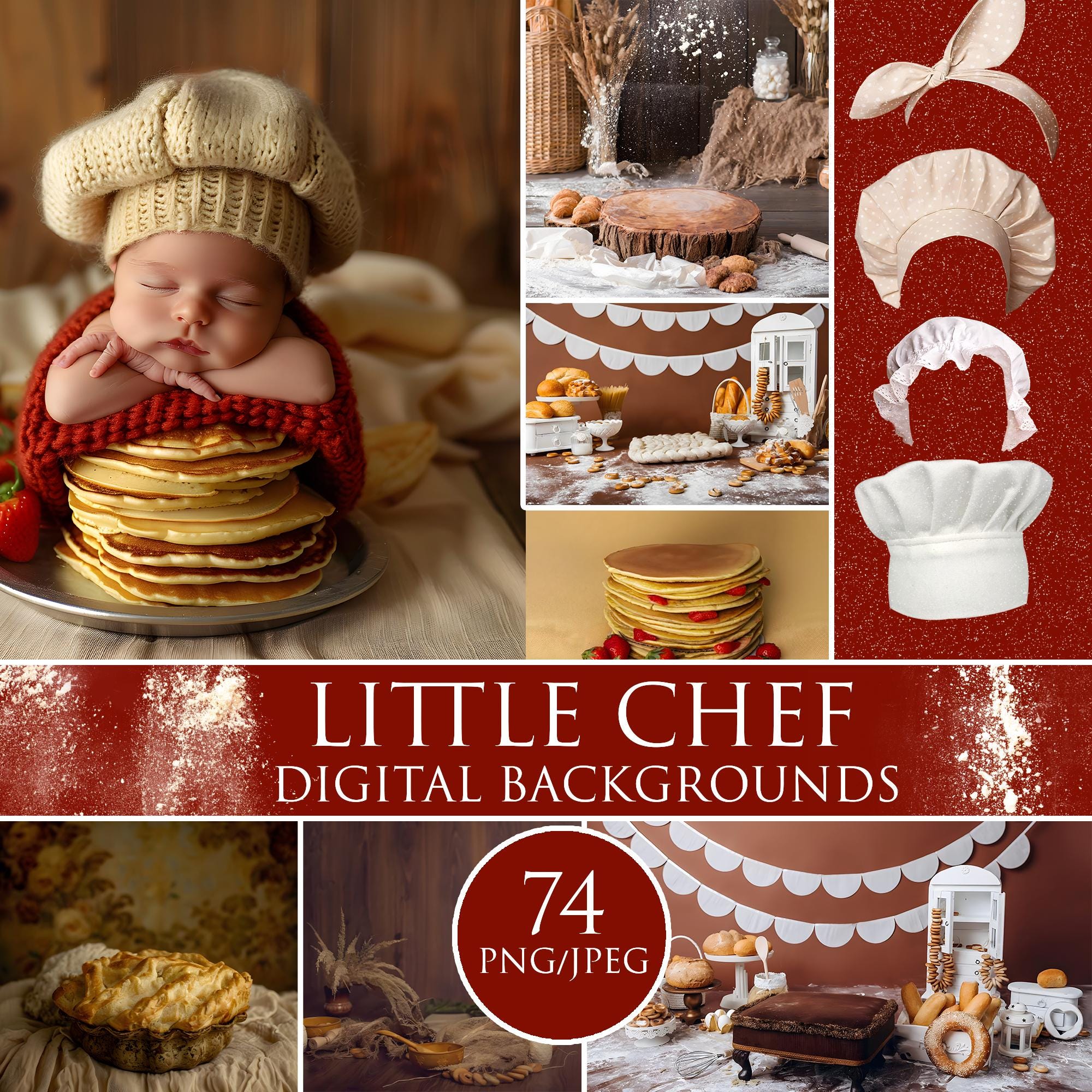 Little Chef Digital Background - Kitchen Photo Composite Prop for ...