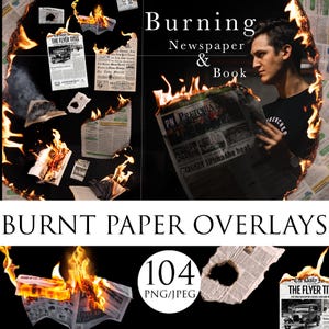 Burnt paper, Burning newspaper png, burning book png, Burning paper black background, fire overlay, Burn overlays, Magic photo overlay