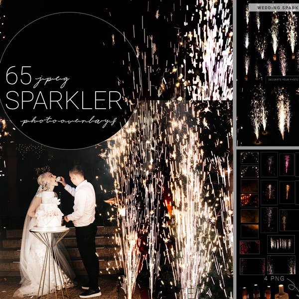 65 Wedding sparkler overlays & Photoshop overlay, Fairy light photo overlay Christmas overlays, Freezelight Effect, Firework Sparklers light