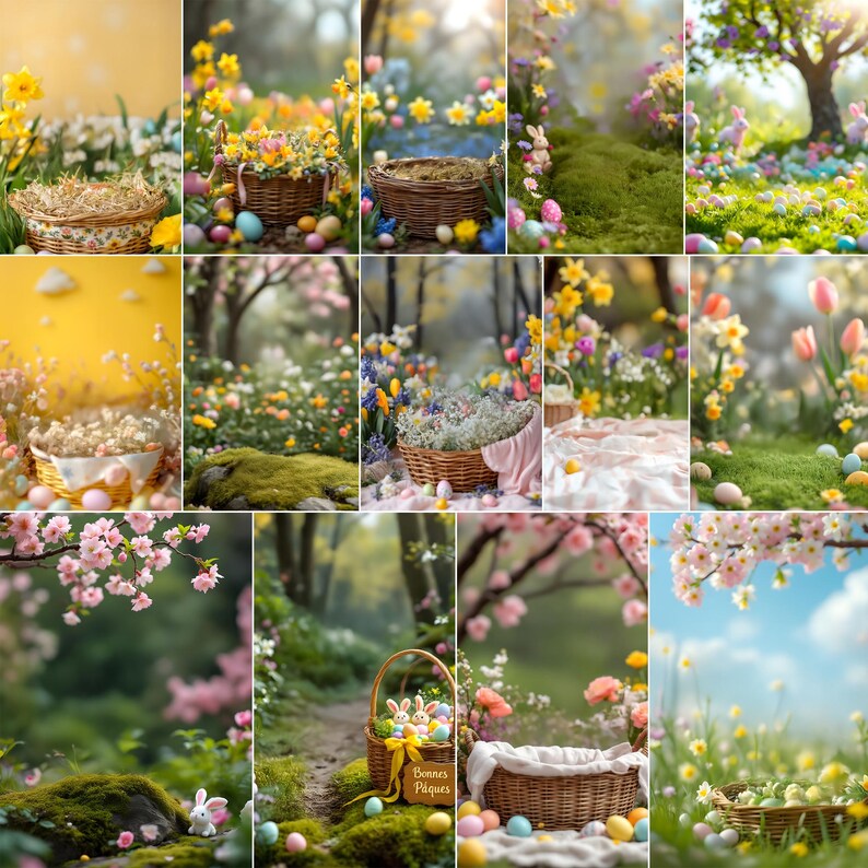 Spring Digital Backdrop, Easter Backdrop, Spring Backdrop, Digital ...
