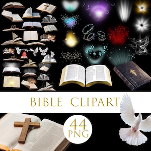 Bible Light Overlays: Christian PNG Clipart (Digital Download)