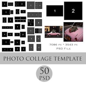 Paquete de plantillas de collage de fotos de 30 x 60, plantillas de Photoshop para fotógrafos, plantillas de tablero de fotos, plantillas de marketing, plantillas de collage PSD