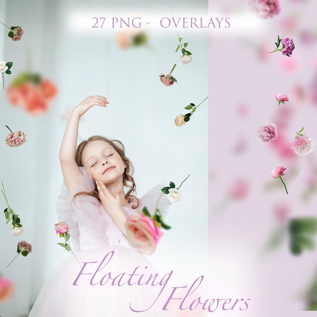 Floating Flowers Overlays, Spring Styled Photo Sessions, Falling Flower ...
