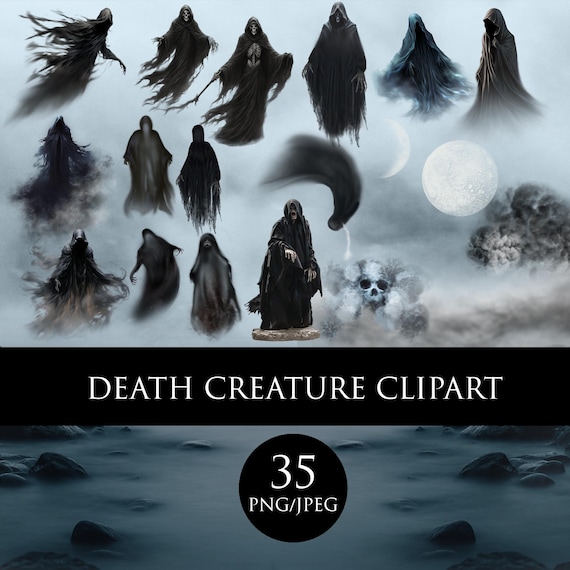Death creature Clipart , Spooky Clipart, Souls png, Ghost overlay, Halloween Clipart, Wizard Magic school overlay, Fantasy world with dead