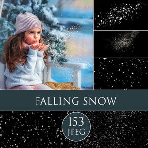 Falling Snow Photoshop Overlays, Winter Overlays, Christmas Overlays, Photoshop Snow Filter, Lightroom Brushes, Photoshop Snow Overlay