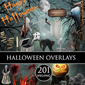 201 Halloween overlays, Hallowen photo overlay, Pumpkin PNG, Crow Overlays, Ghost Overlays, Halloween clipart, Ravens Overlay,Jack-o-lantern