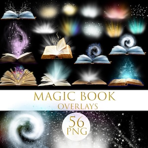 Magic book shine photo overlays, Christmas magic shine overlays, Light burst, Fairy shine, Sparkler, Sparkling Light, Book overlay, Book png