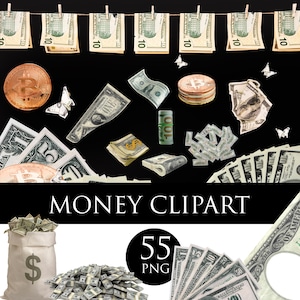 Dinero png, Dinero clipart, Bitcoin png, Billete de 100 dólares png, Efectivo png, Billetes de dólar png, Superposición de billetes, Billetes que caen, PNG DIGITAL