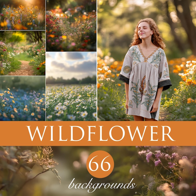 Puede incluir: Una colecci&oacute;n de 66 fondos digitales con una variedad de flores silvestres en un campo. Los fondos son perfectos para agregar un toque de naturaleza a tus dise&ntilde;os digitales.