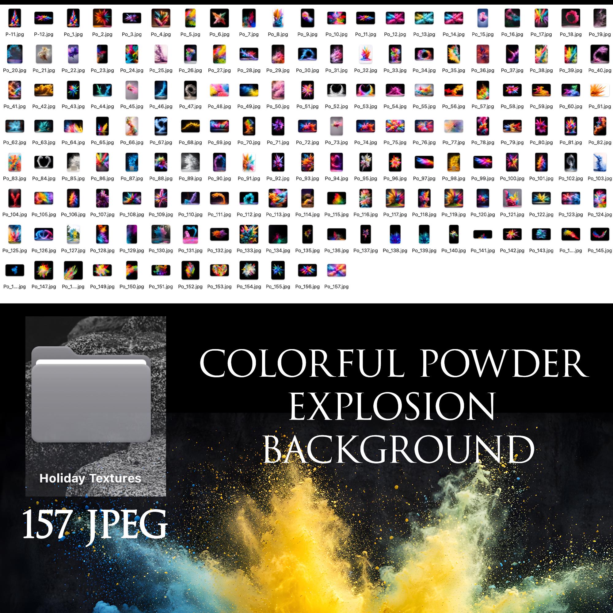 Colorful Powder Explosion Photo Overlays, Blowing Holy Powder Splatted ...