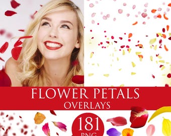 Flower Petals Photo Overlays: 181 PNGs Petals  for Photoshop