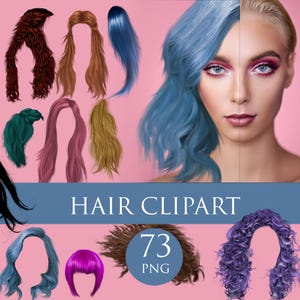 Hair clipart, Hair overlays, Curly Hair png, Real Hair Overlays, Natural hair png, Realistic hair clipart png, Digital files, Beauty clipart