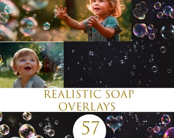 Realistic Soap Bubble Photo Overlays: Photoshop, Wedding, Children Photography (JPEG Digital Download)