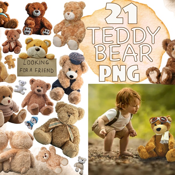 Teddy bear clipart, Teddy bears overlays, Teddy Bear PNG, Digital bear toy, Prop templates, Digital Scrapbooking, digital animal toy png