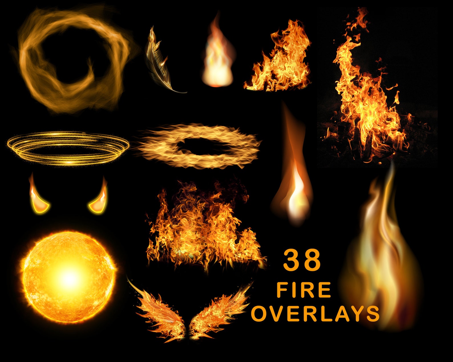 Fire Overlays, Fire Sparks Overlays, WINGS PNG, WINGS Bonfire Overlays ...