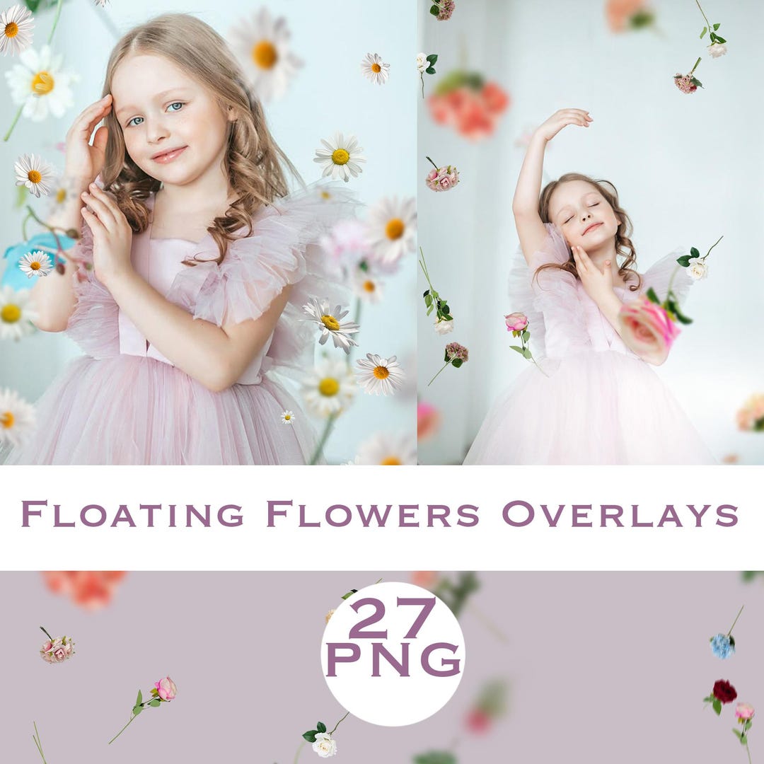 Floating Flowers Overlays, Spring Styled Photo Sessions, Falling Flower ...