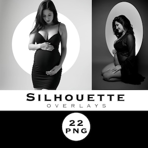 22 PNG Silhouette Overlay Snoot Effect Overlay Shadow Maternity Frame Overlay Backdrop Digital Background Maternity Ring Overlay