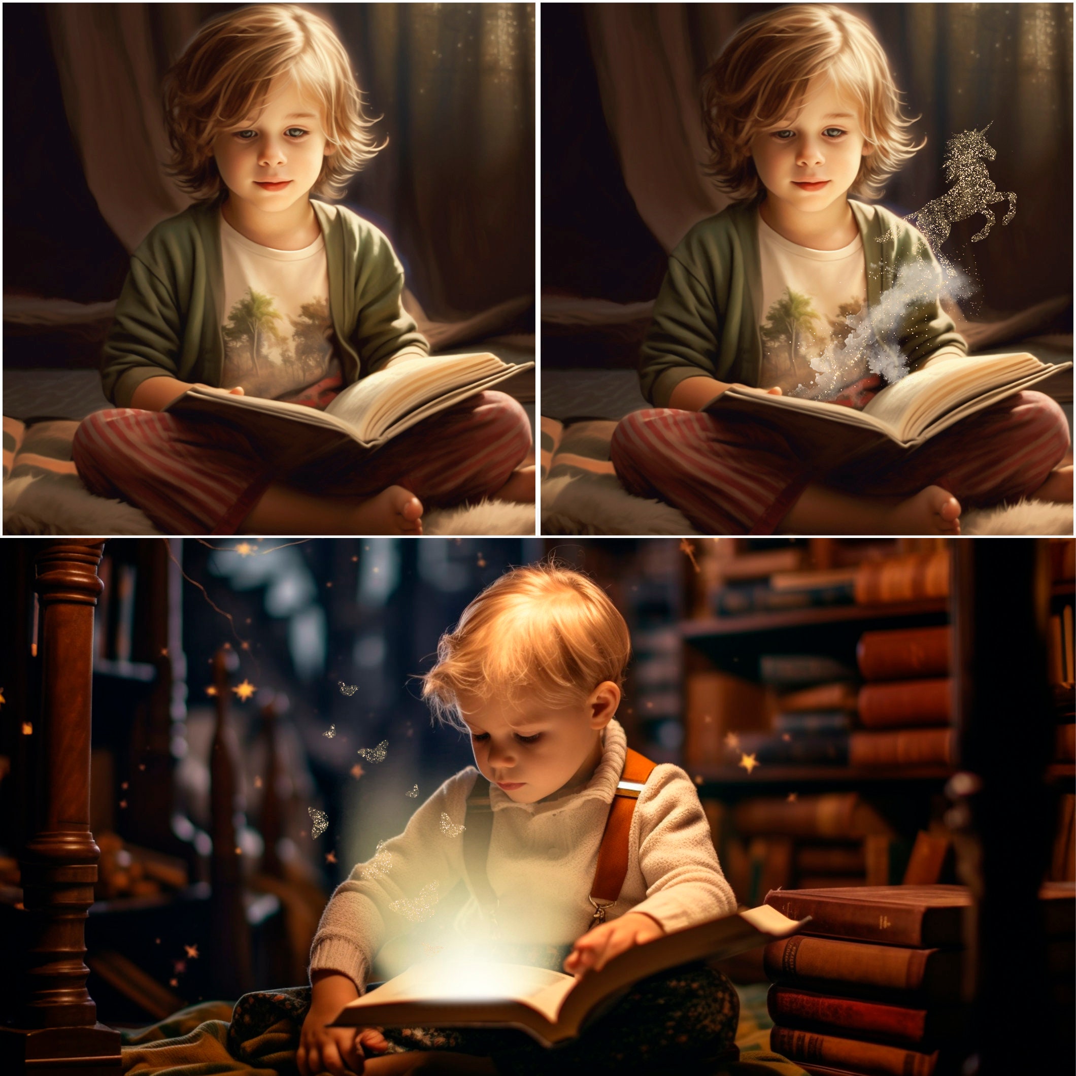 Magic Book Light Overlays for Photoshop, Magic Animals, Fantasy ...