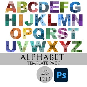 Alphabet Photo Collage Template, Photo Collage Letters, Memorial Photo Collage Editable File, Alphabet Storyboard, Mother day Gift
